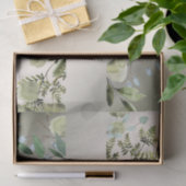 モノグラム名グリーン葉ズゴールデンブロンズエレガント 薄葉紙 (ギフト)