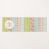 モノグラム名シャビーバラオンウッド素朴コテージ ヨガマット (正面(横))