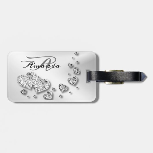 モノグラム名シルバーハートグレイ旅行 ラゲッジタグ (裏面横)