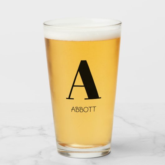 モノグラム名シンプルエレガント タンブラーグラス (ドリンク正面)