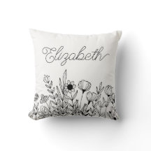 モノグラム名シンプルフローラグラフィック