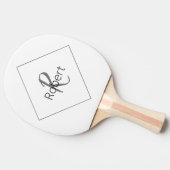 モノグラム名シンプルモダンミニマリストグレーブラック 卓球ラケット (横)