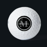 モノグラム名シンプルレタリング白黒 ゴルフボール<br><div class="desc">彼に自分のゴルフボールセットをパーソナライズされた印象付ける。このテンプレートを使ってギフトの種類を作成する。彼与えは忘れられない贈り物だ。</div>