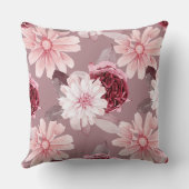 モノグラム名スタイリッシュマゼンタピンクフローラストライプ クッション (裏面)