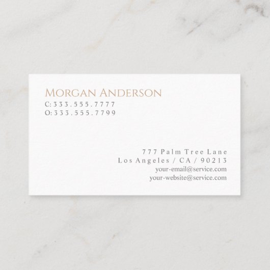 モノグラム名タイトル&情報、タングレーホワイト 名刺 (裏面)