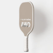 モノグラム名タンタウペホワイトブラックミニマリスト ピックルボールラケット (左)