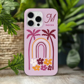 モノグラム名トロピカルサマーパームツリーフローラ Case-Mate iPhoneケース