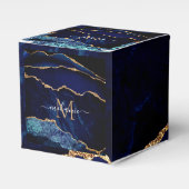 モノグラム名ネイビーブルー金ゴールドグリッターお気に入りボックス フェイバーボックス (正面サイド)