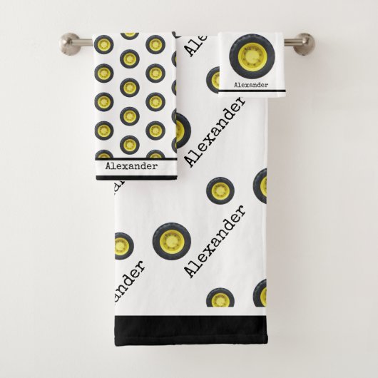 モノグラム名バスケットボールオレンジオンホワイトバストーウェ バスタオルセット (インサイチュ)