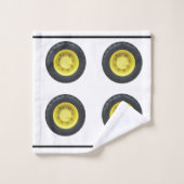 モノグラム名バスケットボールオレンジオンホワイトバストーウェ バスタオルセット (ウォッシュタオル)