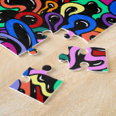 モノグラム名バブルパタカラフルーンの追加 ジグソーパズル (側面)