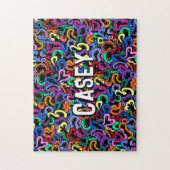 モノグラム名バブルパタカラフルーンの追加 ジグソーパズル (縦)