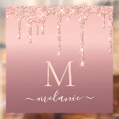 モノグラム名バラ赤面スパークルウィンドウにしがみつく ウィンドウサイン (シート2)