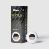 モノグラム名バラ金ゴールド白黒スクリプト ゴルフボール (パッケージ)