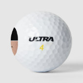 モノグラム名バラ金ゴールド白黒スクリプト ゴルフボール (ロゴ)