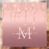 モノグラム名バラ金ゴールド赤面グリッターウィンドウの固定 ウィンドウサイン (シート2)