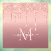 モノグラム名バラ金ゴールド赤面グリッターウィンドウの固定 ウィンドウサイン (シート3)