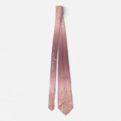 モノグラム名バラ金ゴールド赤面グリッターパーティー ネクタイ (裏面)