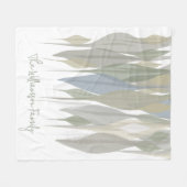 モノグラム名パステルセージ緑のベージュ離れの フリースブランケット (正面(横))