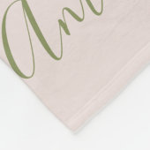 モノグラム名パターンオリーブグリーン フリースブランケット (角)