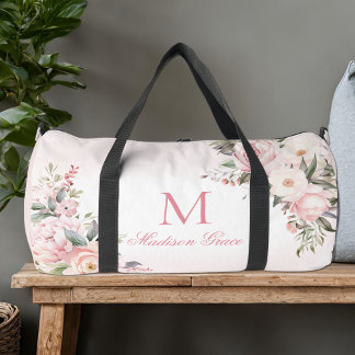 モノグラム名パーソナライズされたカスタム ダッフルバッグ
