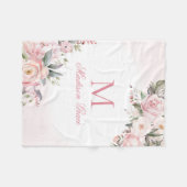 モノグラム名パーソナライズされたカスタム フリースブランケット (正面(横))