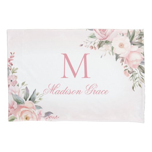 モノグラム名パーソナライズされたカスタム 枕カバー (正面)