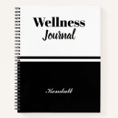 モノグラム名パーソナライズされたスクリプトWellness Journal ノートブック (正面)