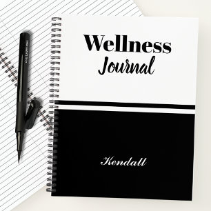 モノグラム名パーソナライズされたスクリプトWellness Journal ノートブック