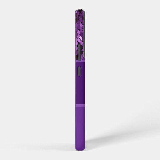 モノグラム名パーソナライズされたパープルシークインストライプズ SAMSUNG GALAXYケース (右側面)