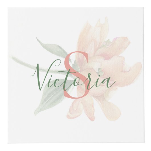 モノグラム名パーソナライズされた写真 フォトキューブ (正面)