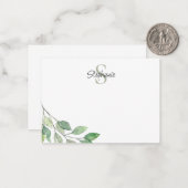 モノグラム名パーソナライズされた水色 ノートカード (正面/裏面インサイチュ)