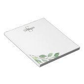 モノグラム名パーソナライズされた水色 ノートパッド (アングル)