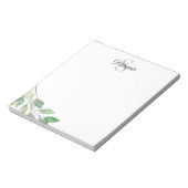 モノグラム名パーソナライズされた水色 ノートパッド (回転)