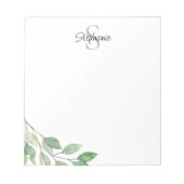 モノグラム名パーソナライズされた水色 ノートパッド (正面)