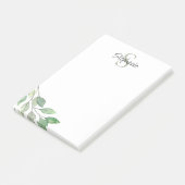 モノグラム名パーソナライズされた水色 ポストイット (アングル)