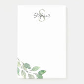 モノグラム名パーソナライズされた水色 ポストイット (正面)