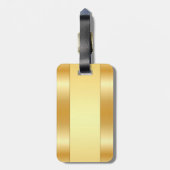 モノグラム名パーソナライズされた金ゴールドグラマラス ラゲッジタグ (裏面縦)