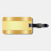 モノグラム名パーソナライズされた金ゴールドグラマラス ラゲッジタグ (裏面横)