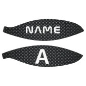 モノグラム名パーソナライズされた黒と白のテクスチャ バスケットボール (パネル)