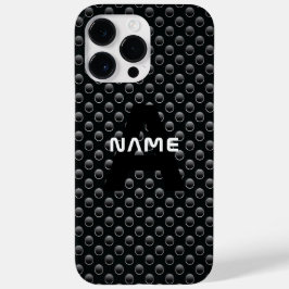 モノグラム名パーソナライズされた黒と白のテクスチャ Case-Mate iPhone 14 PRO MAXケース