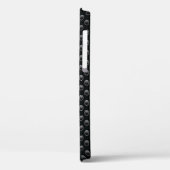 モノグラム名パーソナライズされた黒と白のテクスチャ Case-Mate iPhoneケース (裏面 / 左)