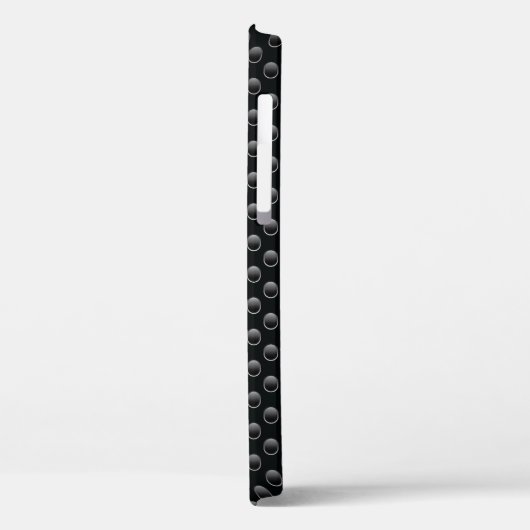 モノグラム名パーソナライズされた黒と白のテクスチャ Case-Mate iPhoneケース (裏面 / 左)