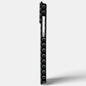 モノグラム名パーソナライズされた黒と白のテクスチャ Case-Mate iPhoneケース (裏面 / 左)