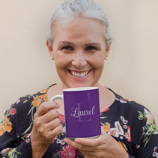 モノグラム名パープルコーヒーマグ コーヒーマグカップ