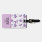 モノグラム名パープルピンクフローラ ラゲッジタグ (正面横)