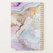 モノグラム名パープルブルー金ゴールド水彩洗剤 プランナー手帳 (裏面)