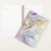 モノグラム名パープルブルー金ゴールド水彩洗剤 プランナー手帳 (ディスプレー)