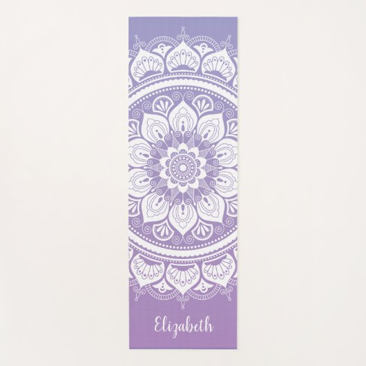 モノグラム名パープルマンダラオムヨガマット ヨガマット (正面)