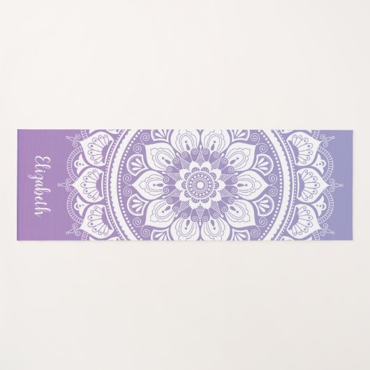 モノグラム名パープルマンダラオムヨガマット ヨガマット (正面(横))